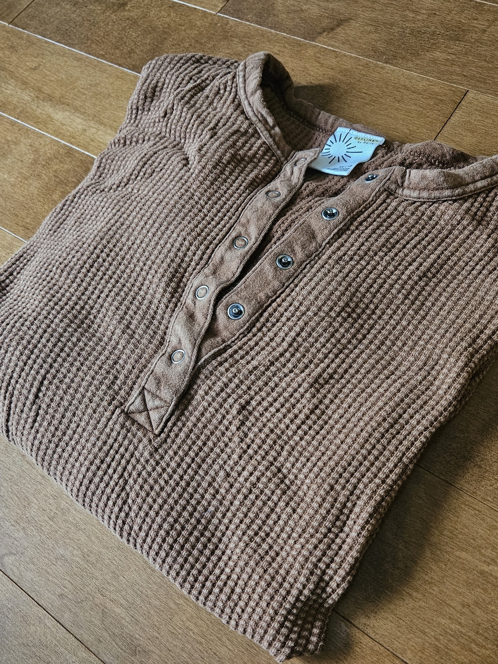 Aerie Waffle Henley Burnt Orange